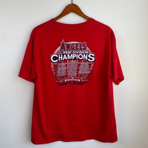 Anaheim Angels 2009 West Division Champions MLB Red Men's T-Shirt Size L - Picture 8 of 8